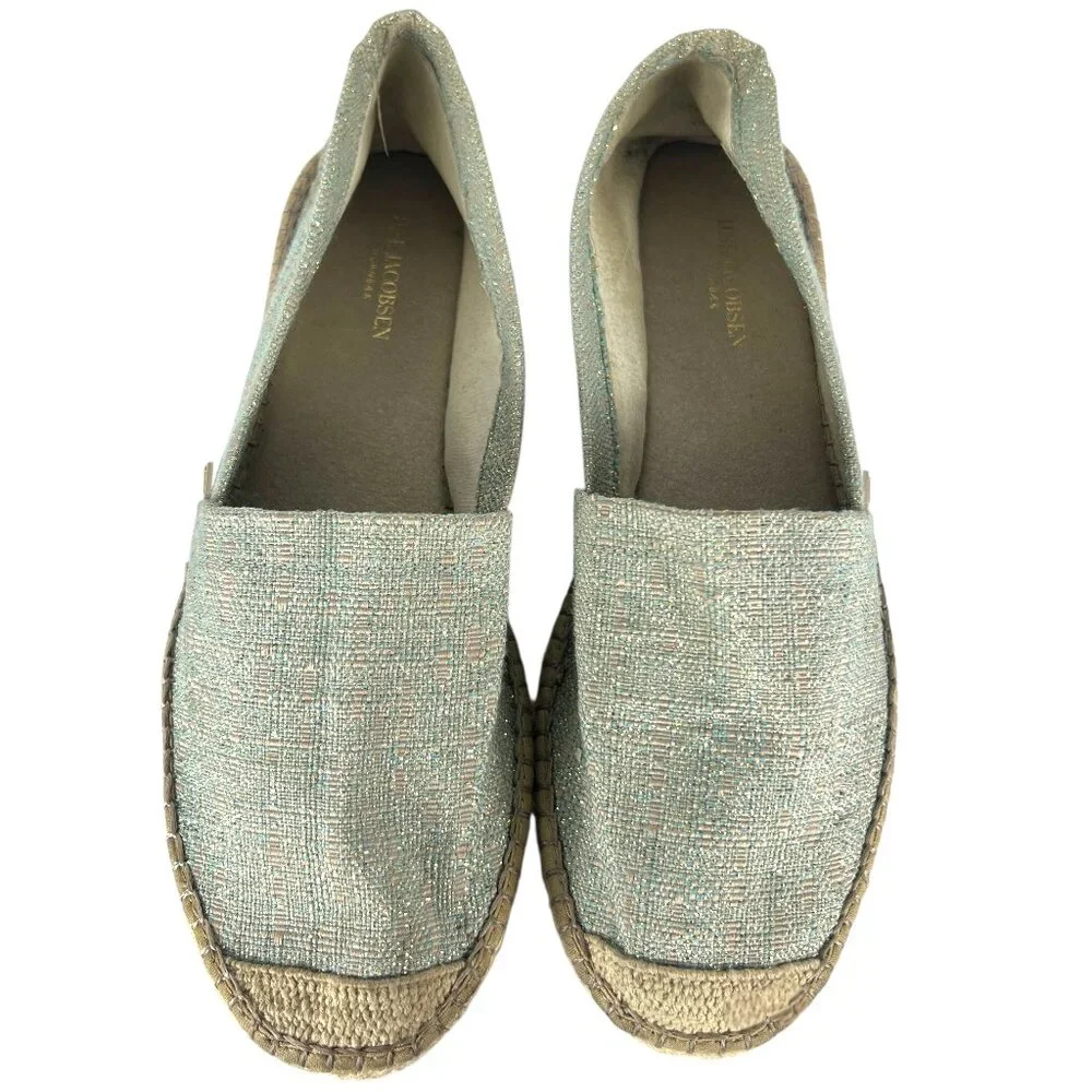 Ilse Jacobsen Slip-On Jute Espadrilles in Metallic Blue Size EU 41 US 10.5 - 11